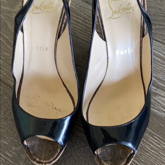 Christian Louboutin wedge  slides peep toe - Picture 6 of 6
